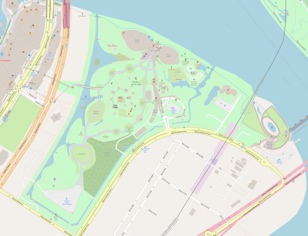 Kartenansicht der Gardens by the Bay in Singapur